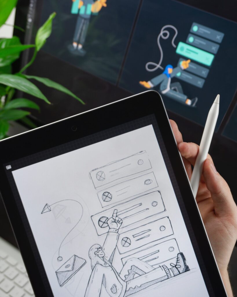 IT consultancy planning session on a tablet