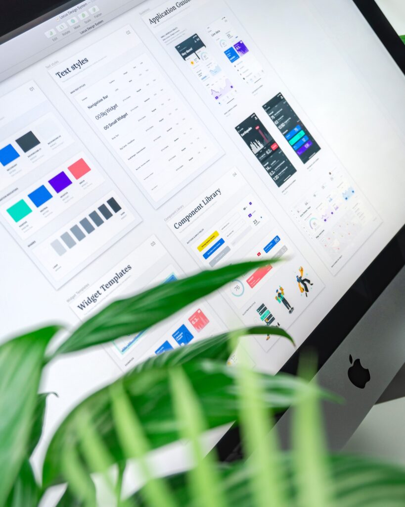 Business applications on a laptop screen