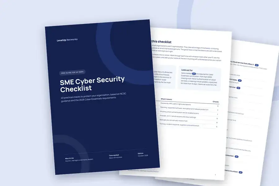 Preview of the LevelUp Networks SME Cyber Security Checklist