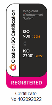 Citation ISO Certification: ISO 9001:2015 and ISO 27001:2022 registered, certificate no. 402092022