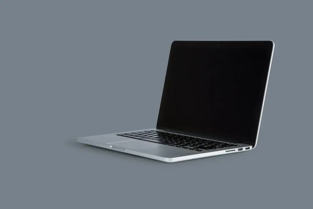 Open laptop on a table