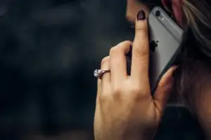 Woman taking a phone call